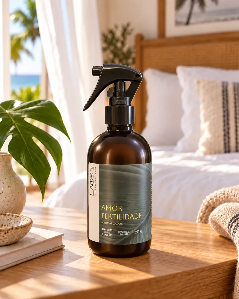 Home spray Amor Fertilidade num ambiente de casa