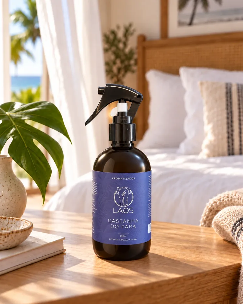 Home spray Castanha do Pará num ambiente de casa