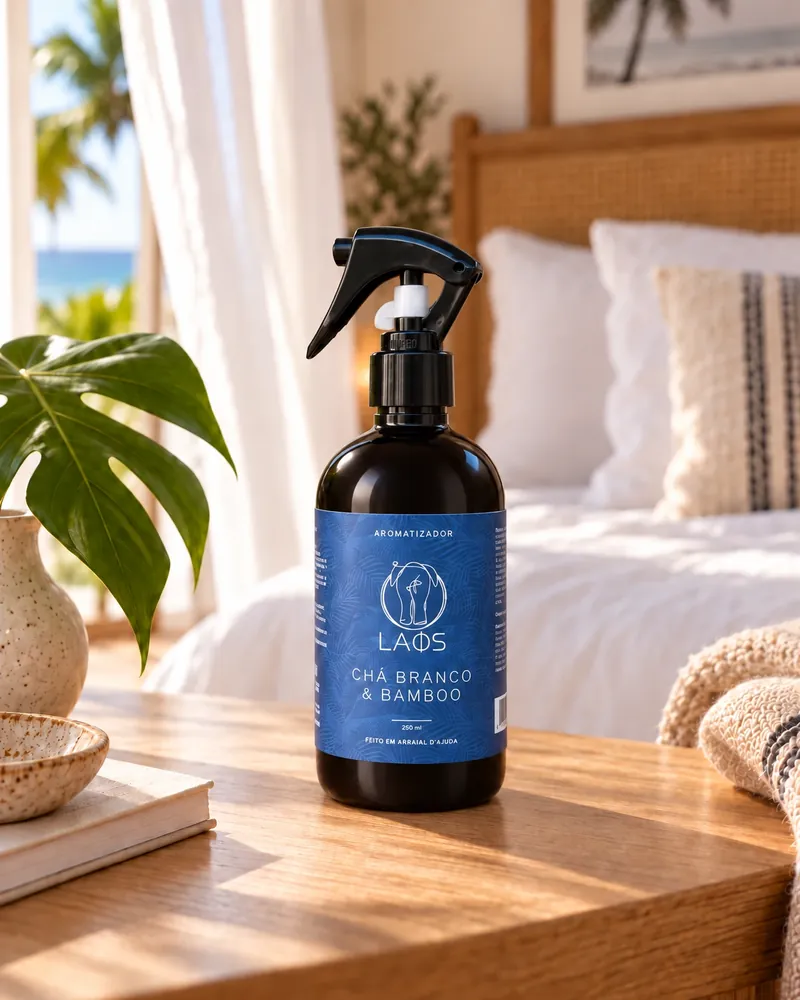Home spray Chá Branco & Bamboo num ambiente de casa