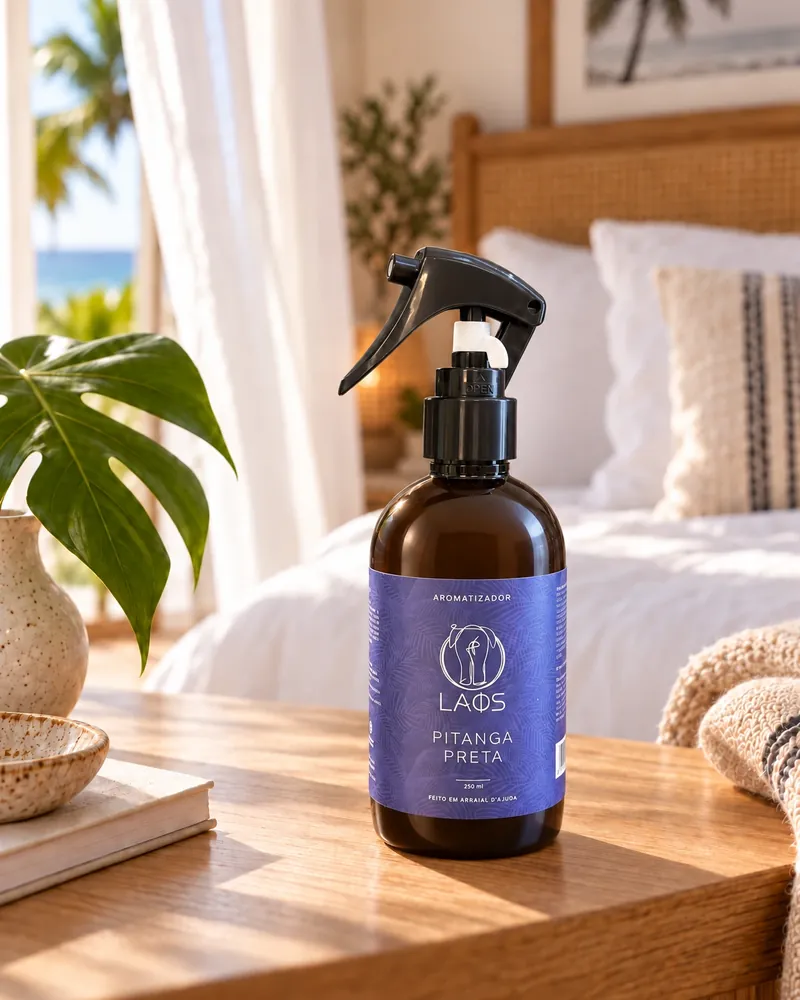 Home spray Pitanga Preta num ambiente de casa