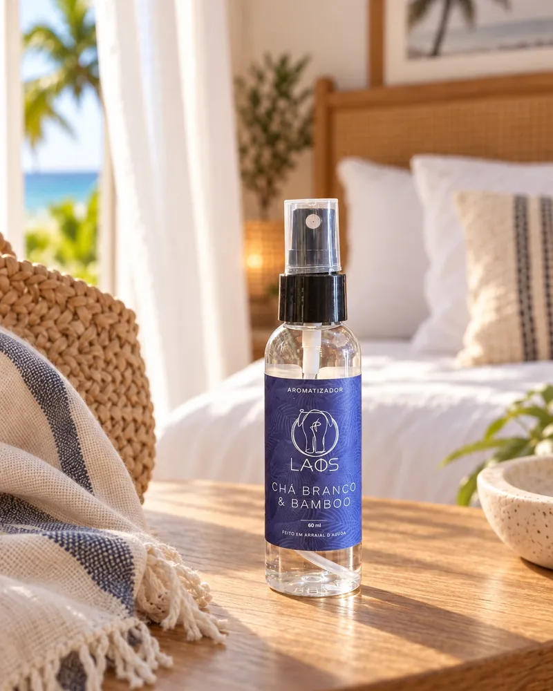Spray Chá Branco & Bamboo 60 ml num ambiente de casa