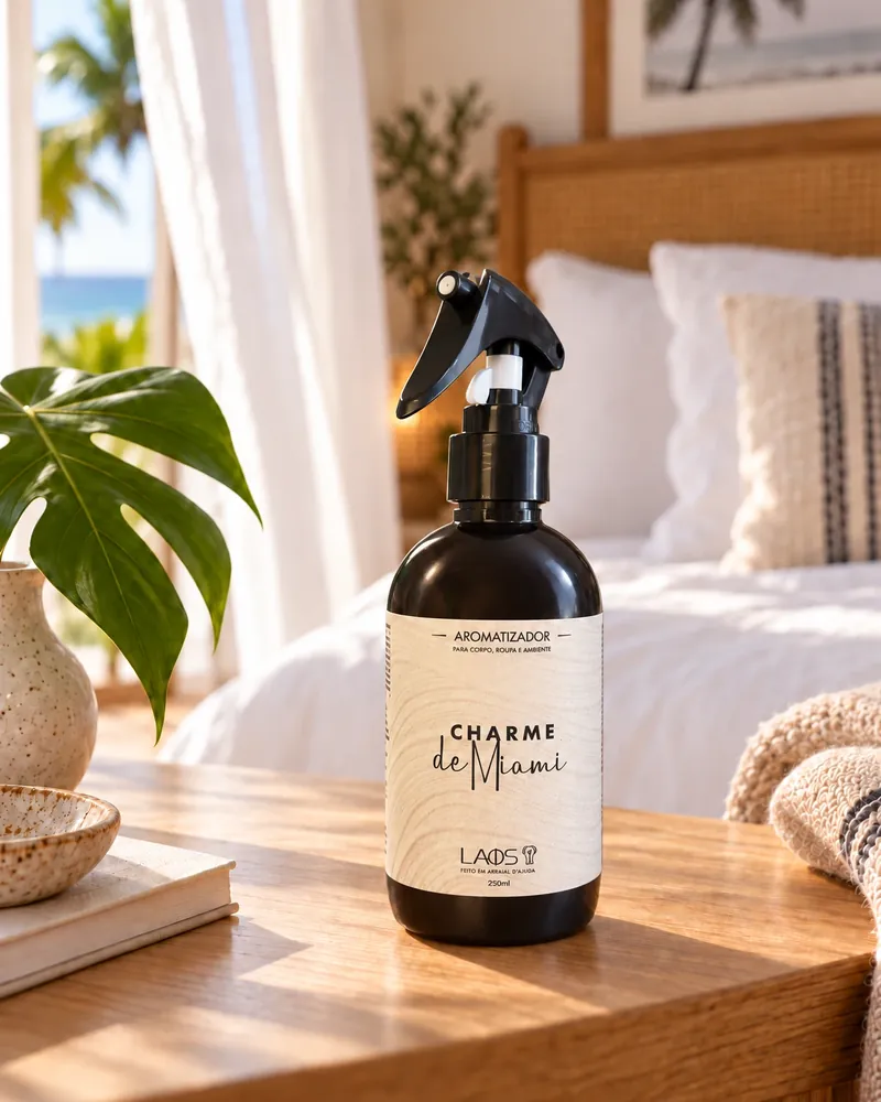 Home spray Charme Miami num ambiente de casa