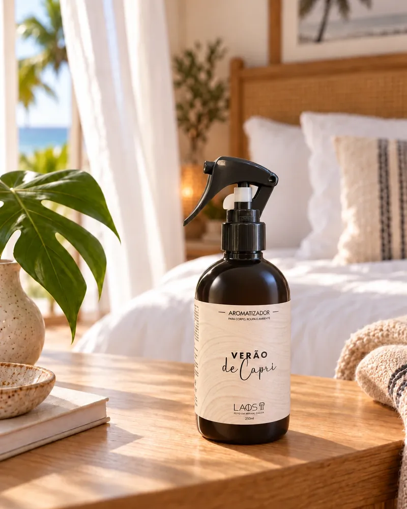 Home spray Verão do Capri num ambiente de casa