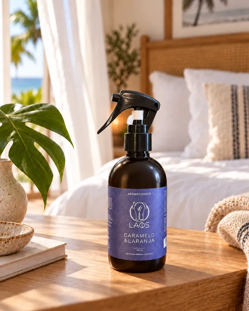Aromatizador Caramelo e Laranja num ambiente de casa