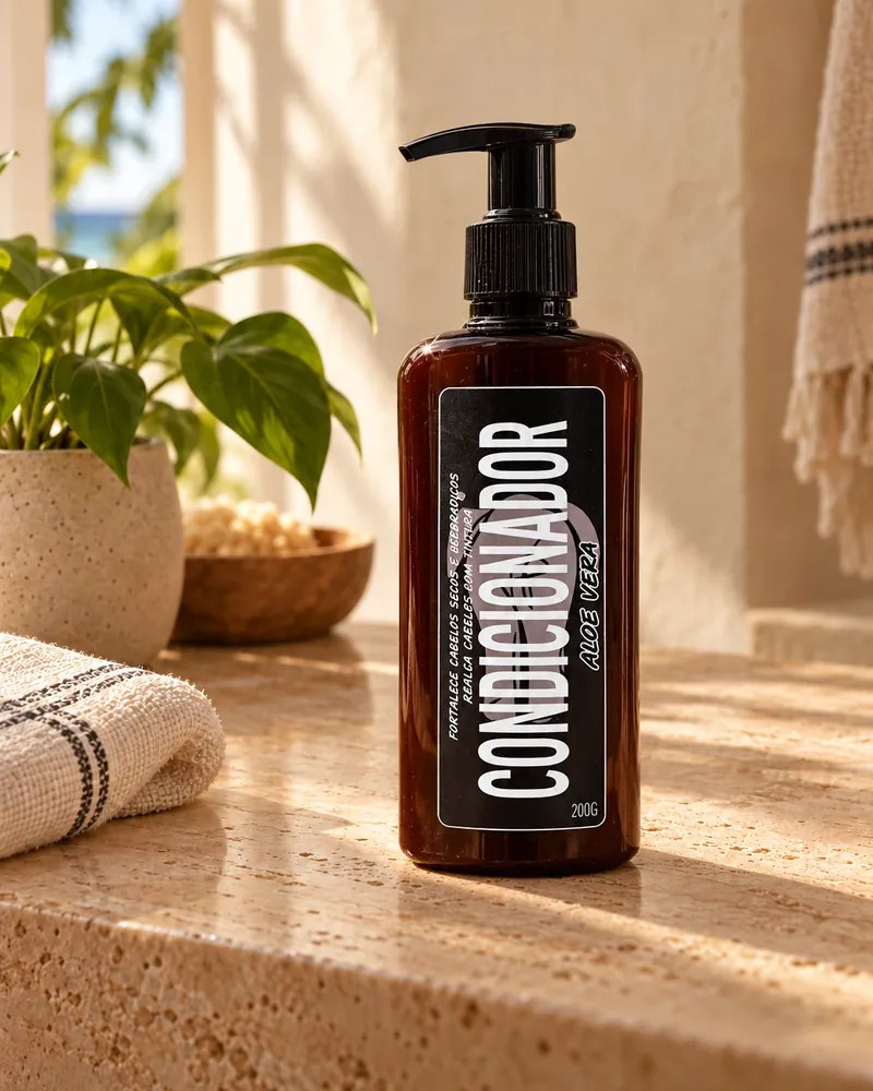 Condicionador Aloe Vera num ambiente de casa
