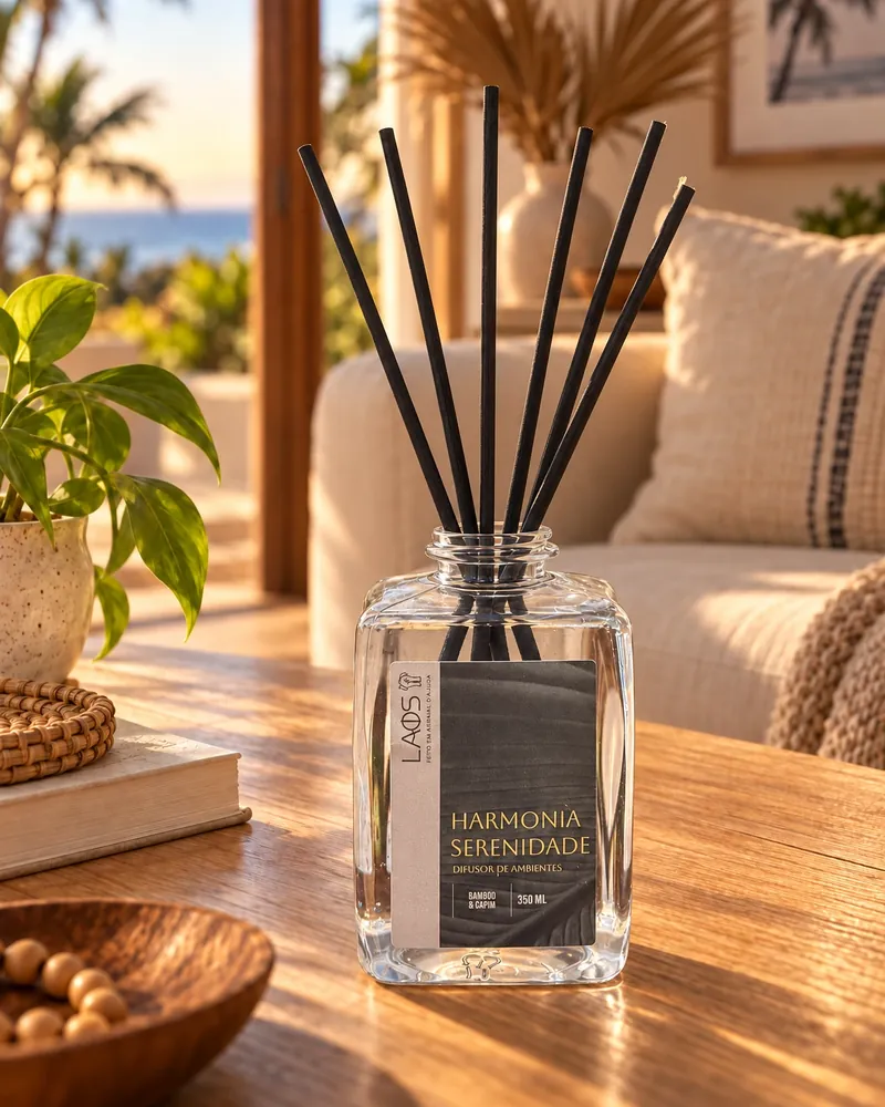 Difusor Harmonia & Serenidade num ambiente de casa