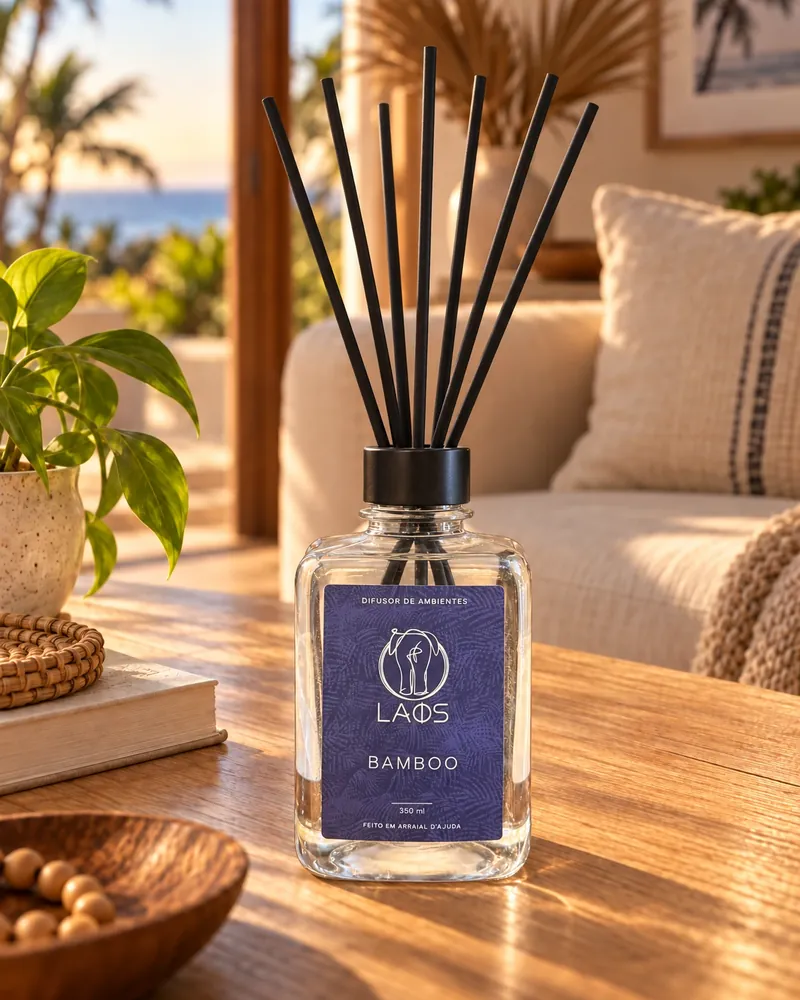 Difusor Bamboo 350 ml num ambiente de casa
