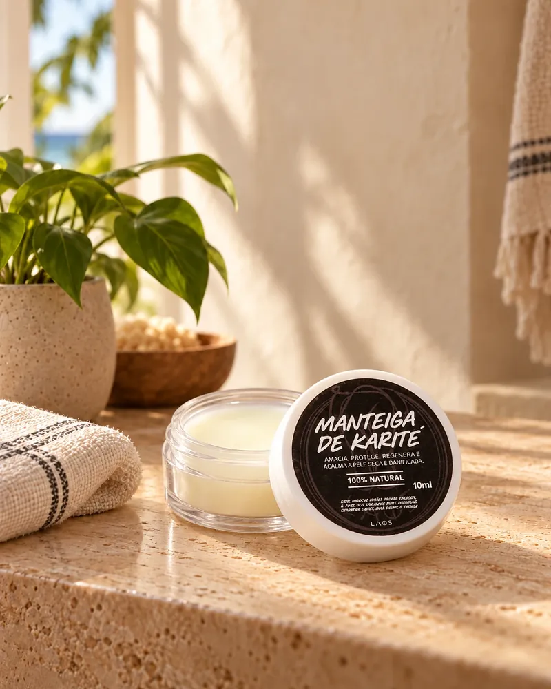 Manteiga de Karité 10 g num ambiente de casa