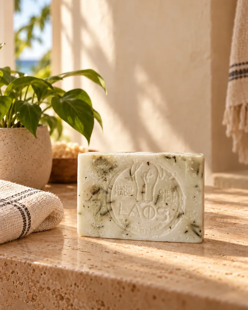 Sabonete de Palo Santo e Sal Grosso num ambiente de casa