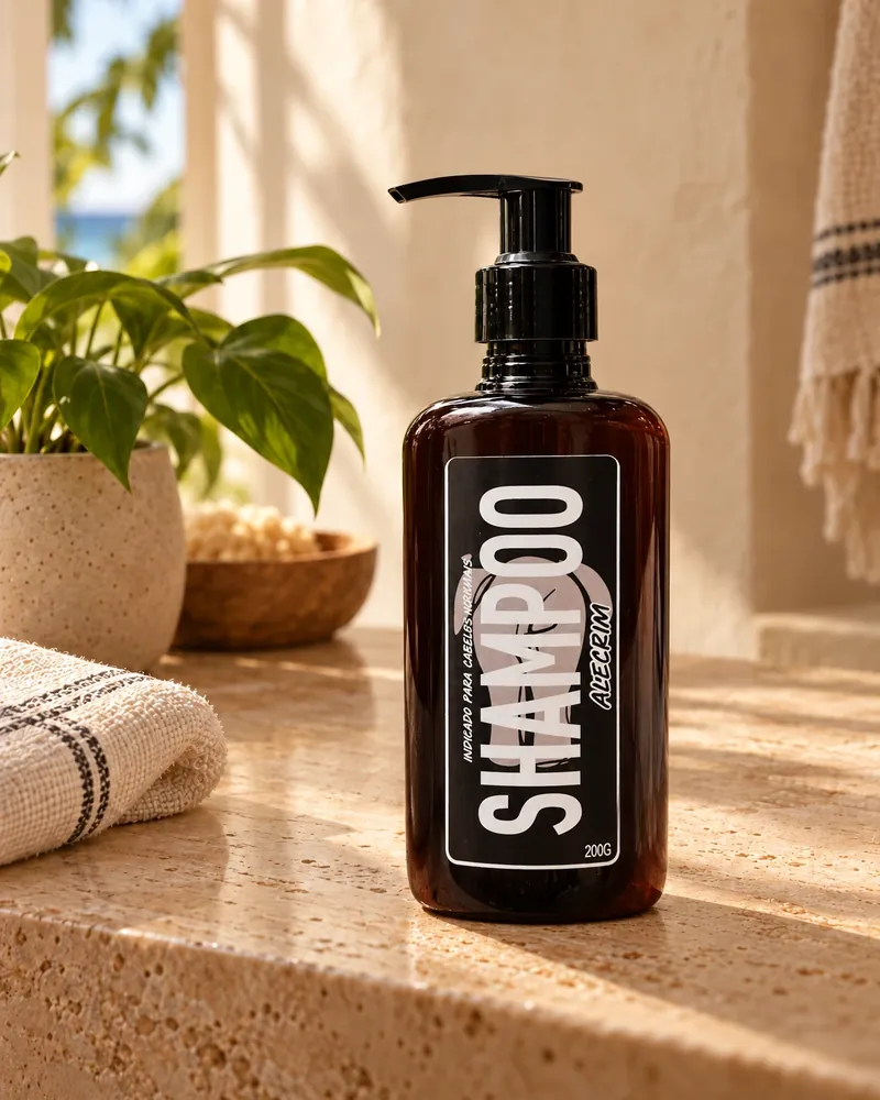 Shampoo de Alecrim num ambiente de casa