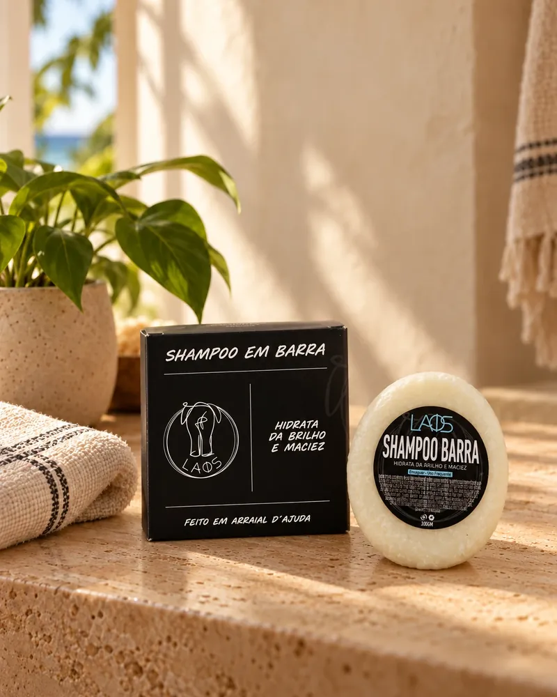 Shampoo em Barra 100 g num ambiente de casa