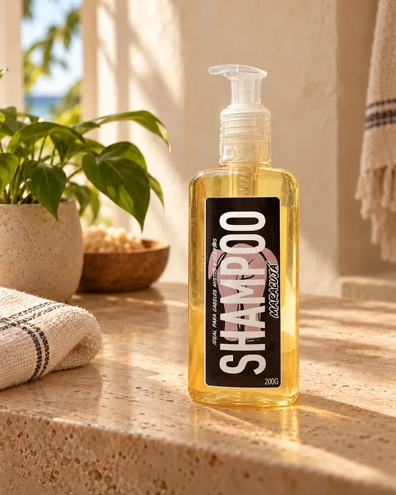 Shampoo Maracujá num ambiente de casa