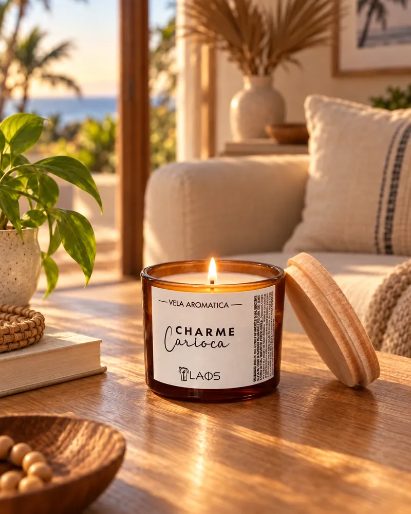 Vela Charme Carioca num ambiente de casa