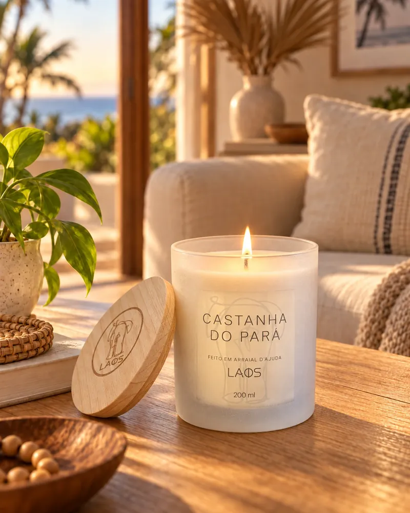 Vela Fosca Cristal num ambiente de casa