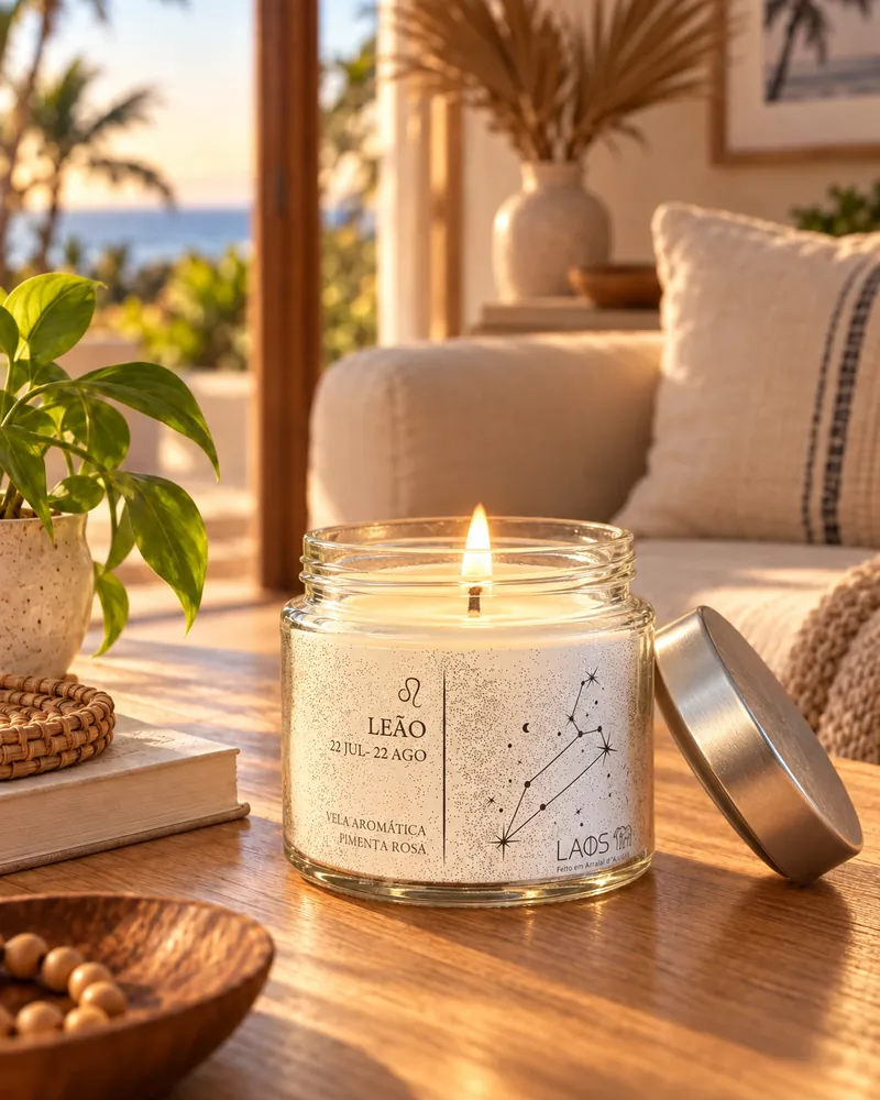 Vela Leão num ambiente de casa