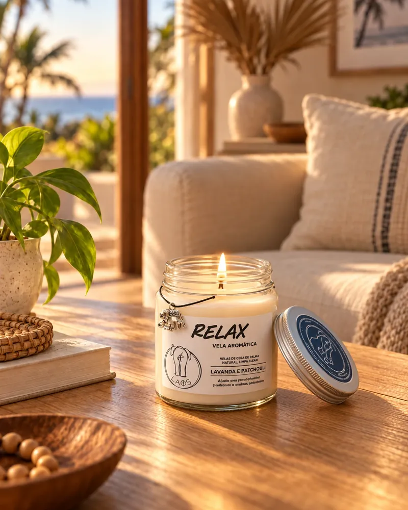 Vela Relax num ambiente de casa